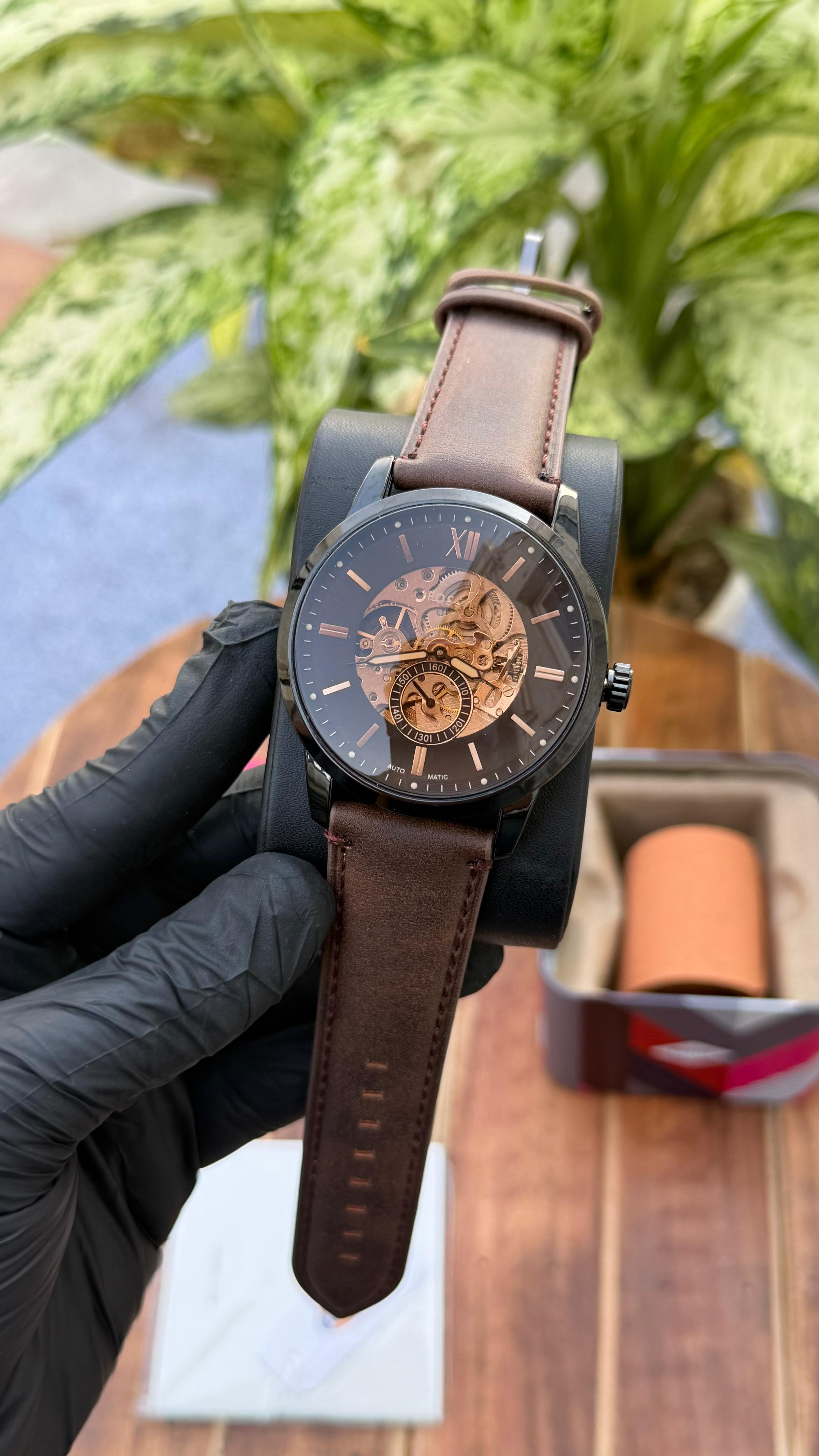 Fossil Townsman Automatic Brown Leather Watch