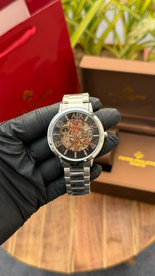 Armani Exchange Skeleton Dial Automatic men's watch