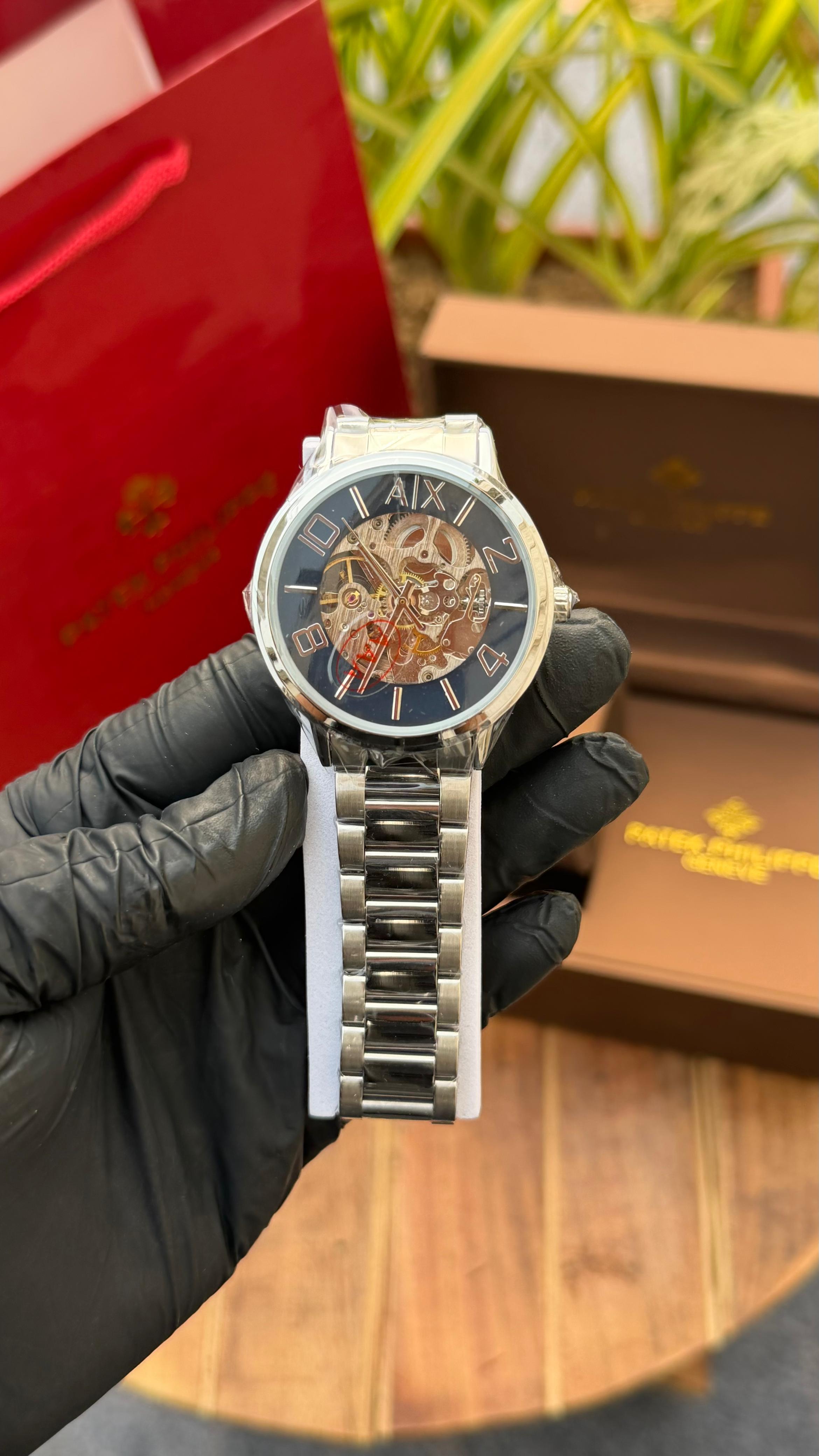 Armani Exchange Skeleton Dial Automatic men's watch